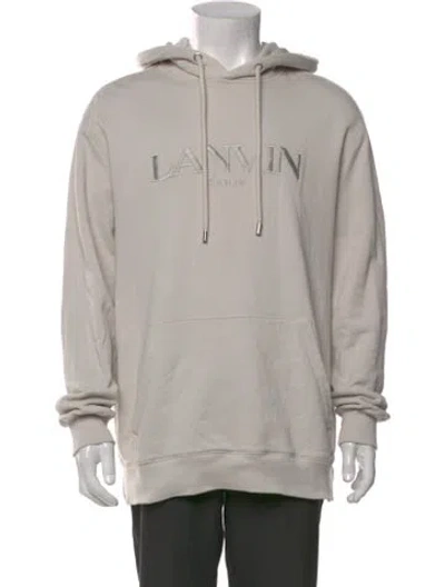 Pre-owned Lanvin Graphic Print Crew Neck Hoodie In Gray