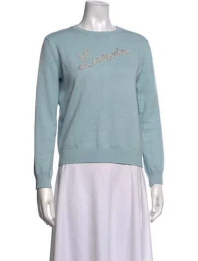 Pre-owned Lanvin Graphic Print Crew Neck Sweater In Blue