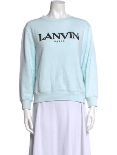 Pre-owned Lanvin Graphic Print Crew Neck Sweatshirt In Blue