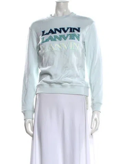 Pre-owned Lanvin Graphic Print Crew Neck Sweatshirt In Blue