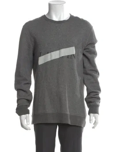 Pre-owned Lanvin Graphic Print Crew Neck Sweatshirt In Gray