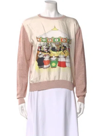Pre-owned Lanvin Graphic Print Crew Neck Sweatshirt In Pink
