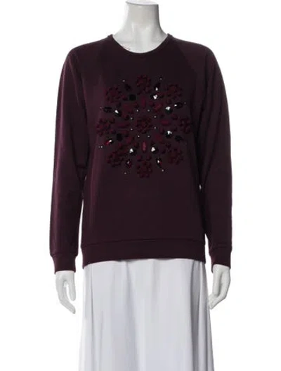 Pre-owned Lanvin Graphic Print Crew Neck Sweatshirt In Purple