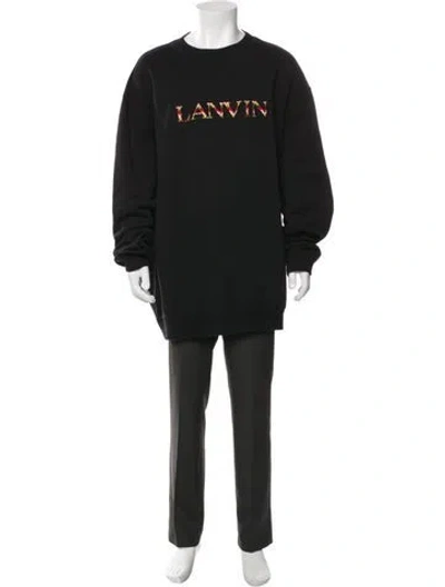 Pre-owned Lanvin Graphic Print Crew Neck Sweatshirt W/ Tags In Gray
