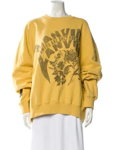 Pre-owned Lanvin Graphic Print Crew Neck Sweatshirt In Yellow