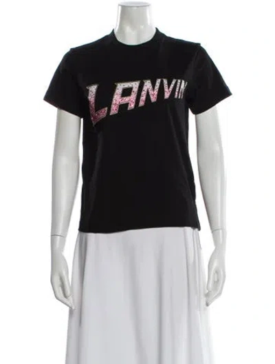 Pre-owned Lanvin Graphic Print Crew Neck T-shirt In Black