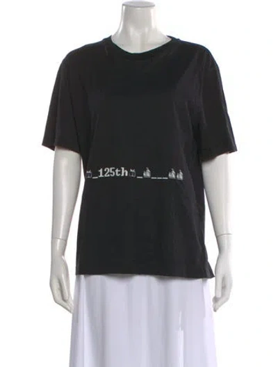 Pre-owned Lanvin Graphic Print Crew Neck T-shirt In Black