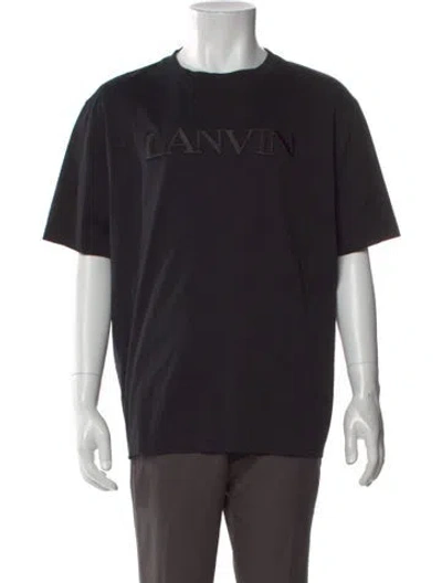 Pre-owned Lanvin Graphic Print Crew Neck T-shirt In Black