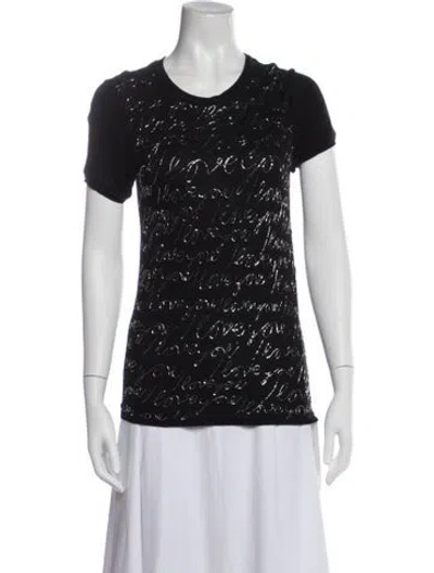 Pre-owned Lanvin Graphic Print Crew Neck T-shirt In Black
