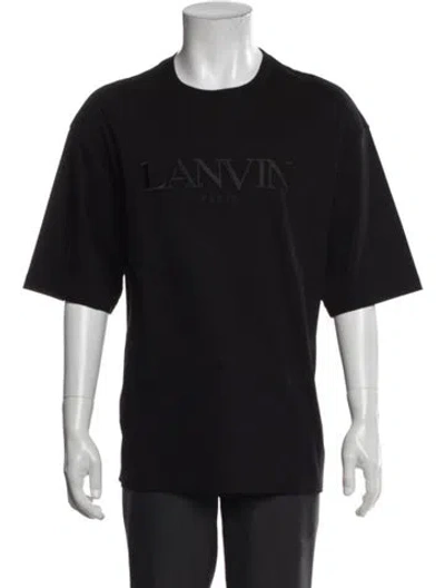 Pre-owned Lanvin Graphic Print Crew Neck T-shirt In Black