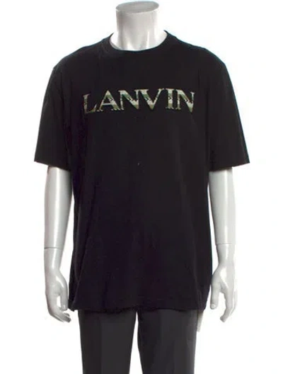 Pre-owned Lanvin Graphic Print Crew Neck T-shirt In Black