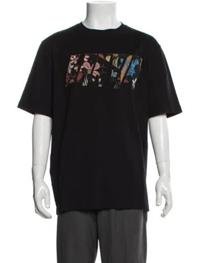 Pre-owned Lanvin Graphic Print Crew Neck T-shirt In Black