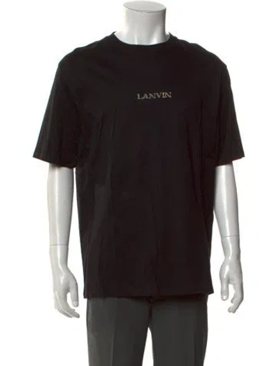 Pre-owned Lanvin Graphic Print Crew Neck T-shirt In Black