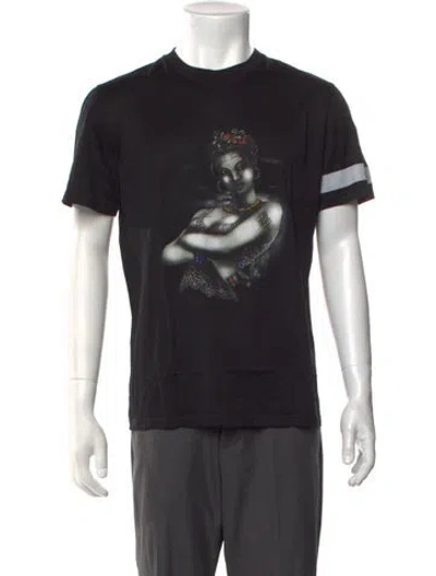 Pre-owned Lanvin Graphic Print Crew Neck T-shirt In Black