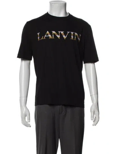 Pre-owned Lanvin Graphic Print Crew Neck T-shirt In Black