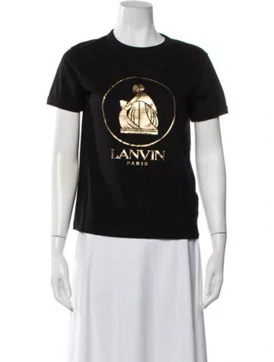 Pre-owned Lanvin Graphic Print Crew Neck T-shirt In Black