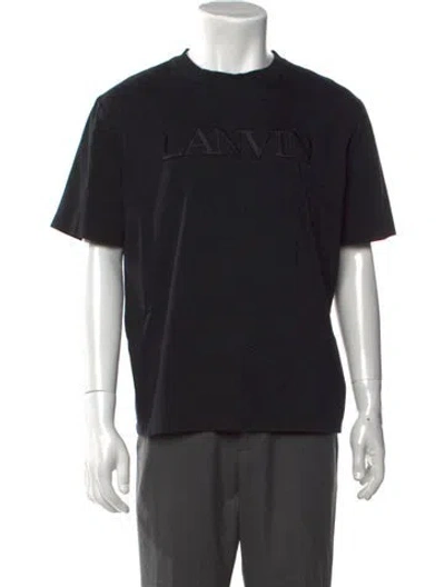 Pre-owned Lanvin Graphic Print Crew Neck T-shirt In Black