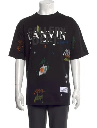 Pre-owned Lanvin Graphic Print Crew Neck T-shirt In Black