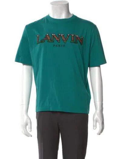 Pre-owned Lanvin Graphic Print Crew Neck T-shirt In Blue
