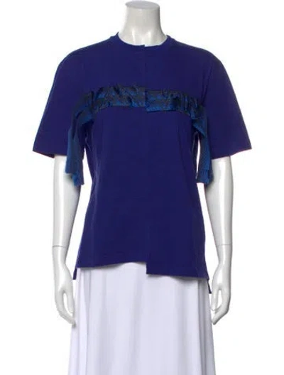Pre-owned Lanvin Graphic Print Crew Neck T-shirt In Blue