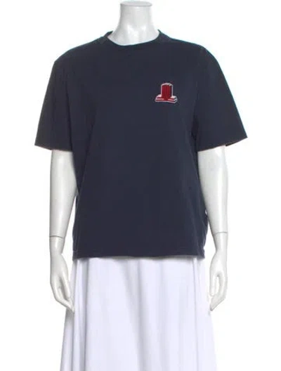 Pre-owned Lanvin Graphic Print Crew Neck T-shirt In Blue
