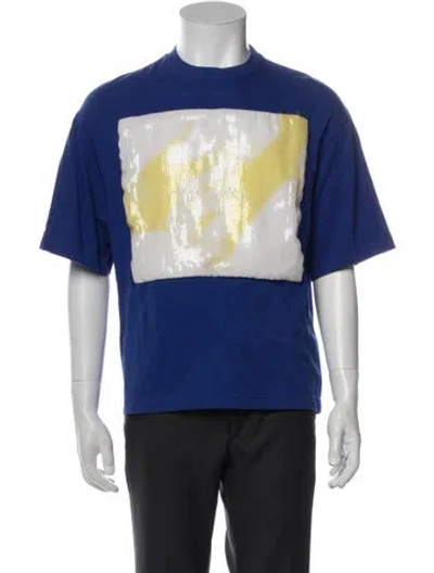 Pre-owned Lanvin Graphic Print Crew Neck T-shirt In Blue