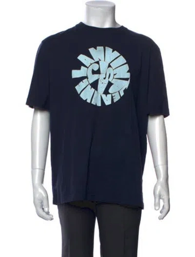 Pre-owned Lanvin Graphic Print Crew Neck T-shirt In Blue