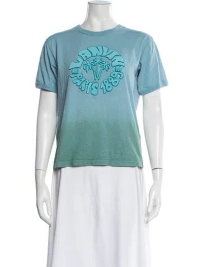 Pre-owned Lanvin Graphic Print Crew Neck T-shirt In Blue