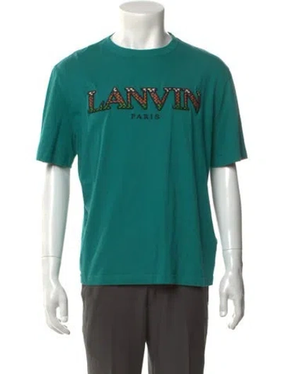 Pre-owned Lanvin Graphic Print Crew Neck T-shirt In Blue