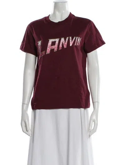 Pre-owned Lanvin Graphic Print Crew Neck T-shirt In Burgundy
