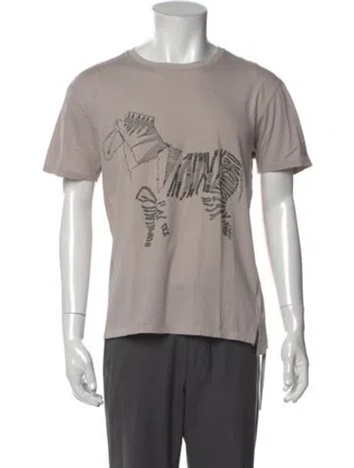 Pre-owned Lanvin Graphic Print Crew Neck T-shirt In Gray