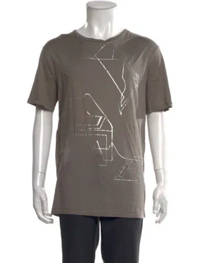 Pre-owned Lanvin Graphic Print Crew Neck T-shirt In Gray
