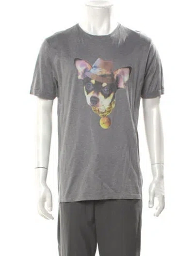 Pre-owned Lanvin Graphic Print Crew Neck T-shirt In Gray