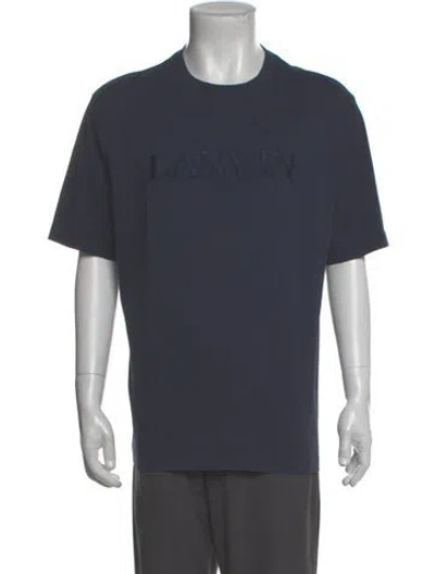 Pre-owned Lanvin Graphic Print Crew Neck T-shirt In Gray