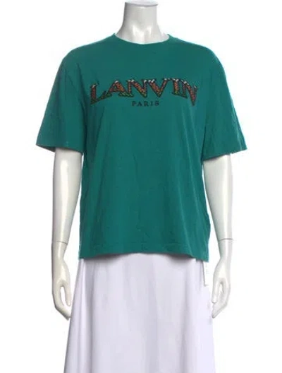 Pre-owned Lanvin Graphic Print Crew Neck T-shirt In Green