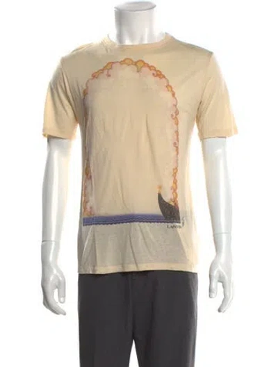 Pre-owned Lanvin Graphic Print Crew Neck T-shirt In Neutral