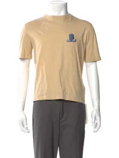 Pre-owned Lanvin Graphic Print Crew Neck T-shirt In Neutral