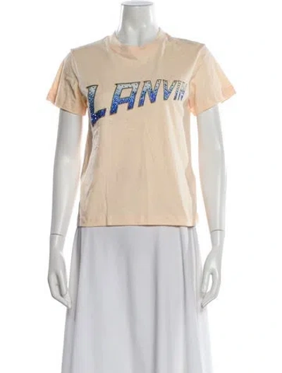 Pre-owned Lanvin Graphic Print Crew Neck T-shirt In Neutral
