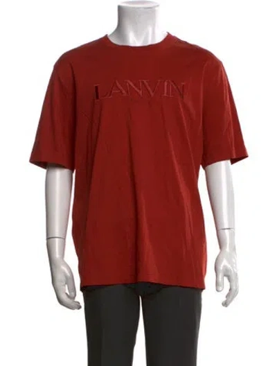 Pre-owned Lanvin Graphic Print Crew Neck T-shirt In Orange