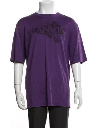 Pre-owned Lanvin Graphic Print Crew Neck T-shirt In Purple