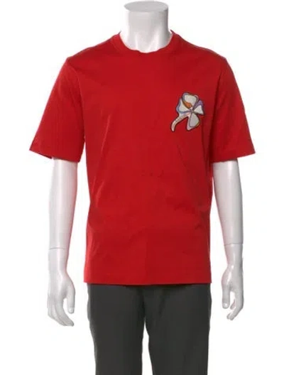 Pre-owned Lanvin Graphic Print Crew Neck T-shirt In Red