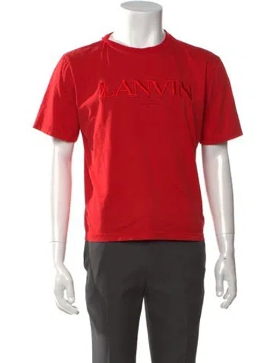 Pre-owned Lanvin Graphic Print Crew Neck T-shirt In Red