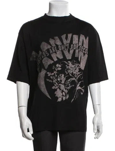 Pre-owned Lanvin Graphic Print Crew Neck T-shirt W/ Tags In Black
