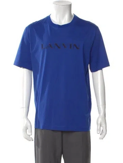 Pre-owned Lanvin Graphic Print Crew Neck T-shirt W/ Tags In Blue