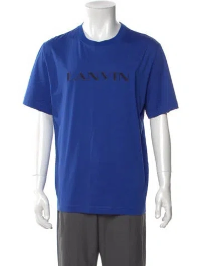 Pre-owned Lanvin Graphic Print Crew Neck T-shirt W/ Tags In Blue