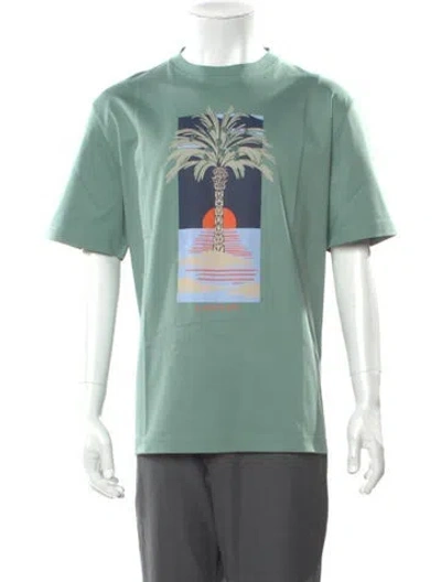 Pre-owned Lanvin Graphic Print Crew Neck T-shirt W/ Tags In Green