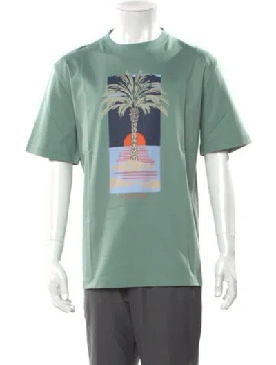 Pre-owned Lanvin Graphic Print Crew Neck T-shirt W/ Tags In Green
