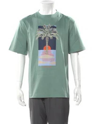 Pre-owned Lanvin Graphic Print Crew Neck T-shirt W/ Tags In Green