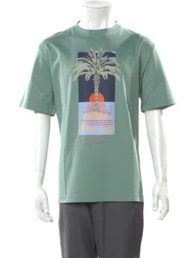Pre-owned Lanvin Graphic Print Crew Neck T-shirt W/ Tags In Green