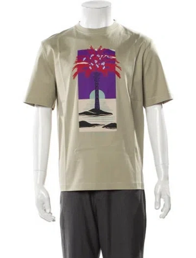 Pre-owned Lanvin Graphic Print Crew Neck T-shirt W/ Tags In Neutral